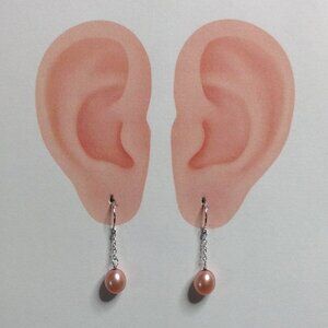 Honora Silver Raspberry Freshwater Drop Pearl Wire Earring